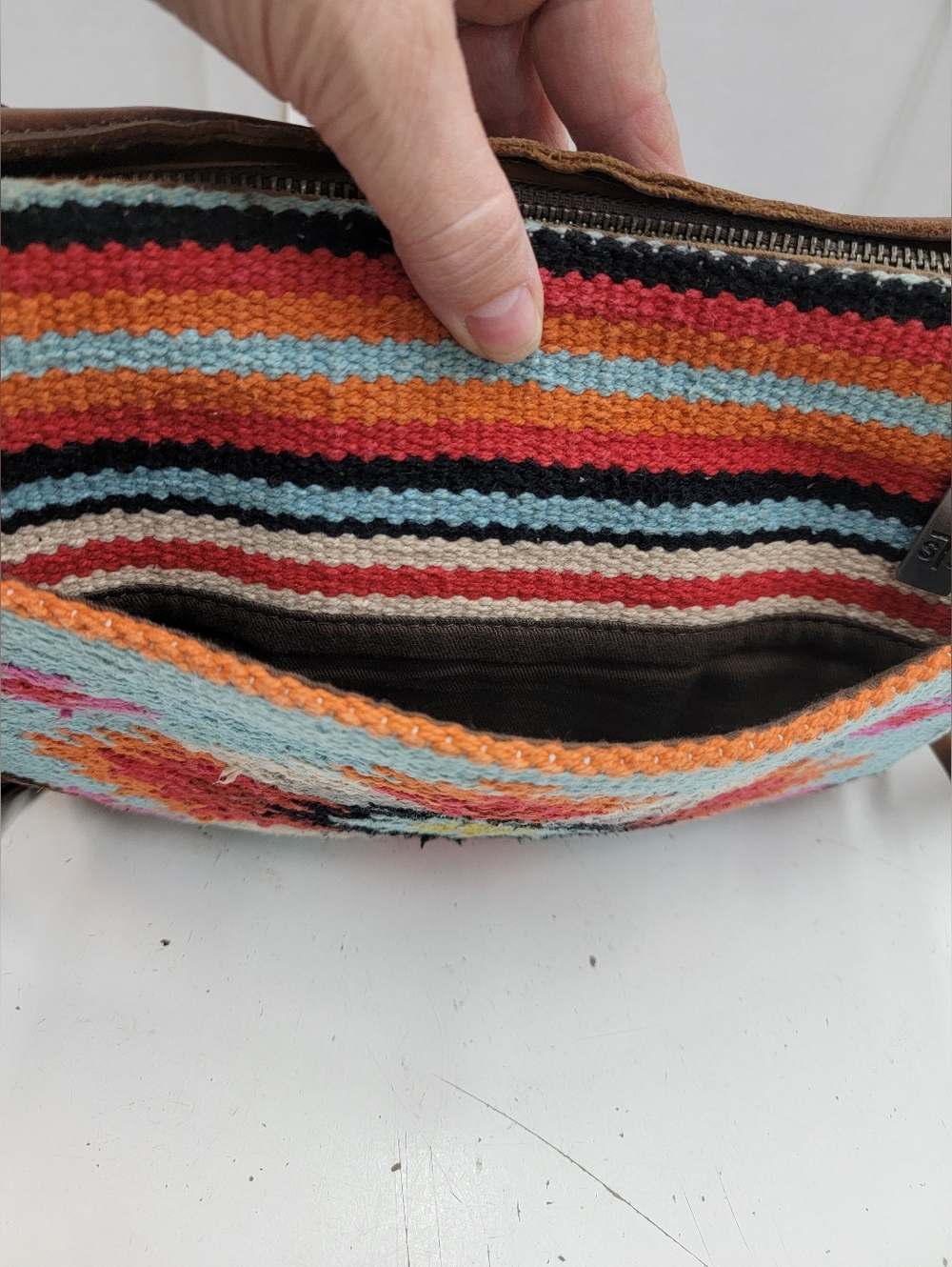 **SOLD******Southwestern Saddle Blanket Crossbody Bag - Picture 10 of 16